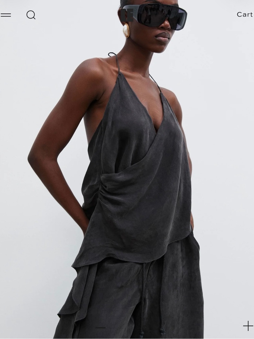 Local European CUPRO DRAPED TOP